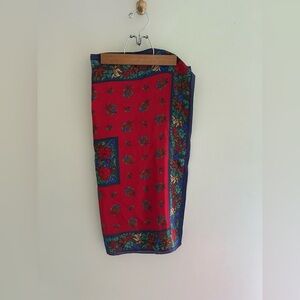 Square Satin Floral Scarf Purse Accessory